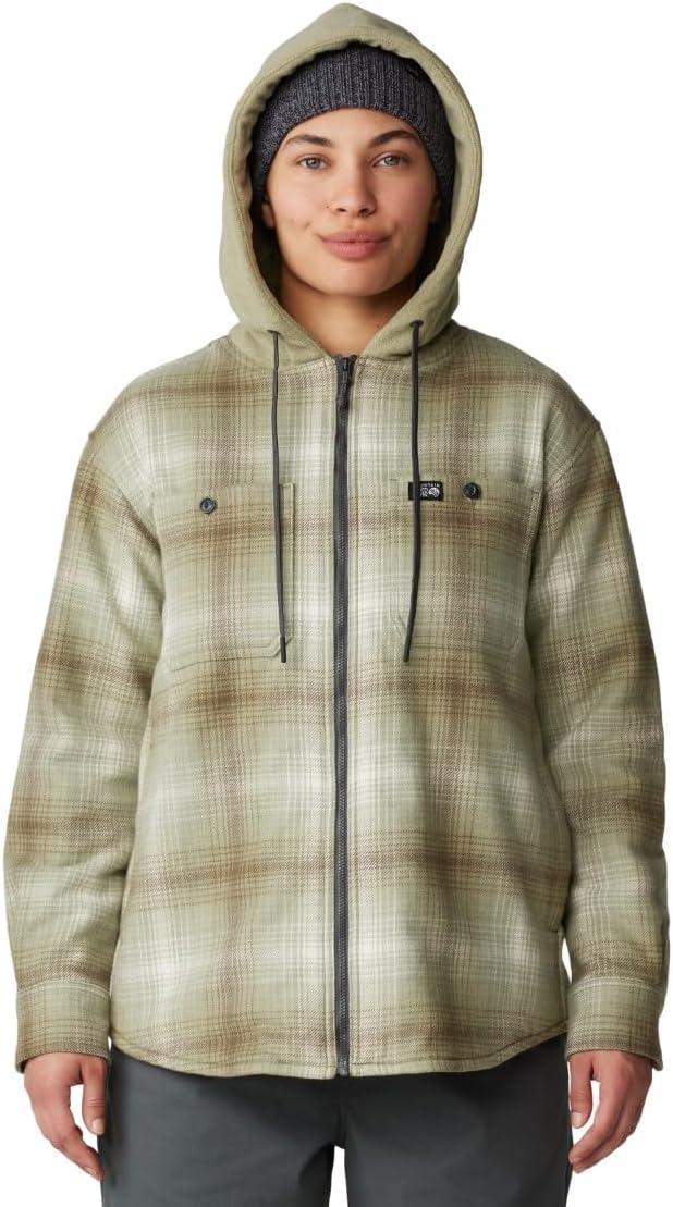 imageMountain Hardwear Womens Plusher Microchill Lined ShirtWhite Sage Ombre Buffalo Check