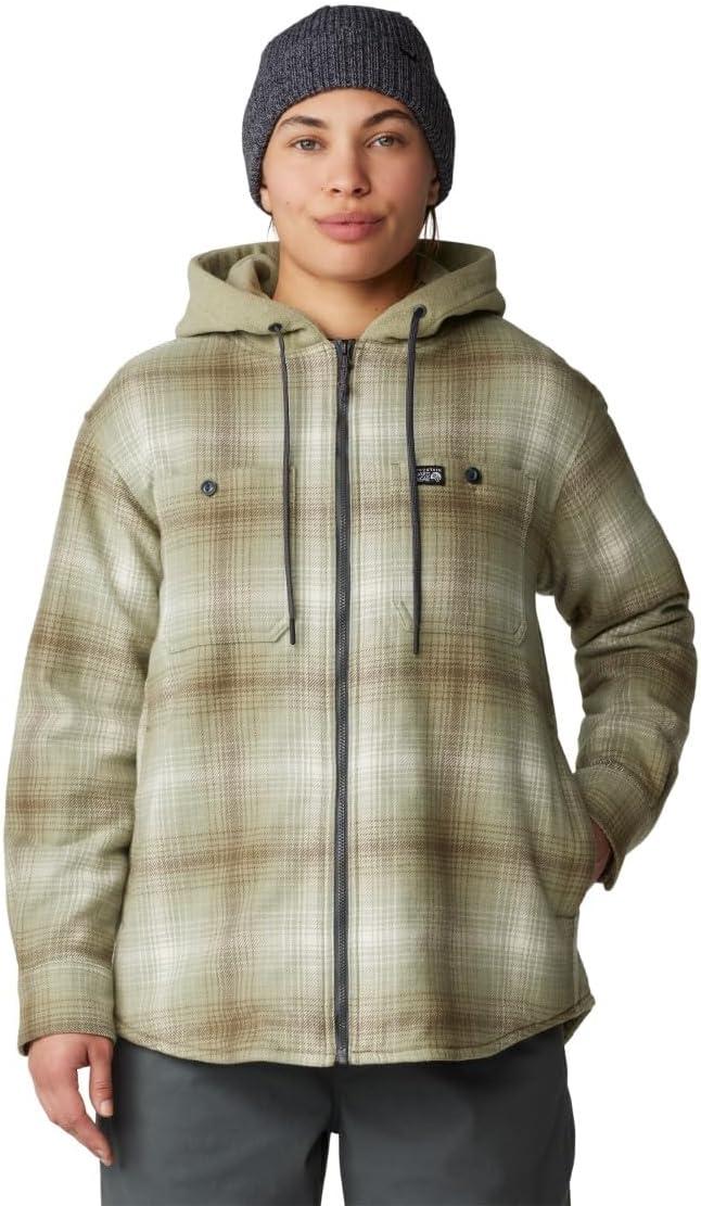 imageMountain Hardwear Womens Plusher Microchill Lined ShirtWhite Sage Ombre Buffalo Check