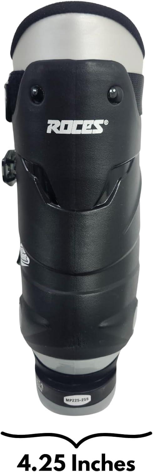 imageRoces IDEA UP Adjustable Ski Boots for Kids Youth ampamp Toddler Ski Boots with Single Buckle Expandable Downhill Ski Boots for Growing Feet Girls ampamp Boys SizesBlackSilver