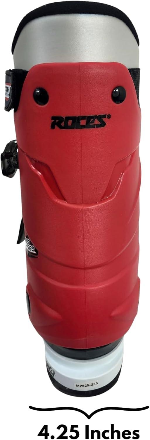 imageRoces IDEA UP Adjustable Ski Boots for Kids Youth ampamp Toddler Ski Boots with Single Buckle Expandable Downhill Ski Boots for Growing Feet Girls ampamp Boys SizesWhiteRedBlack