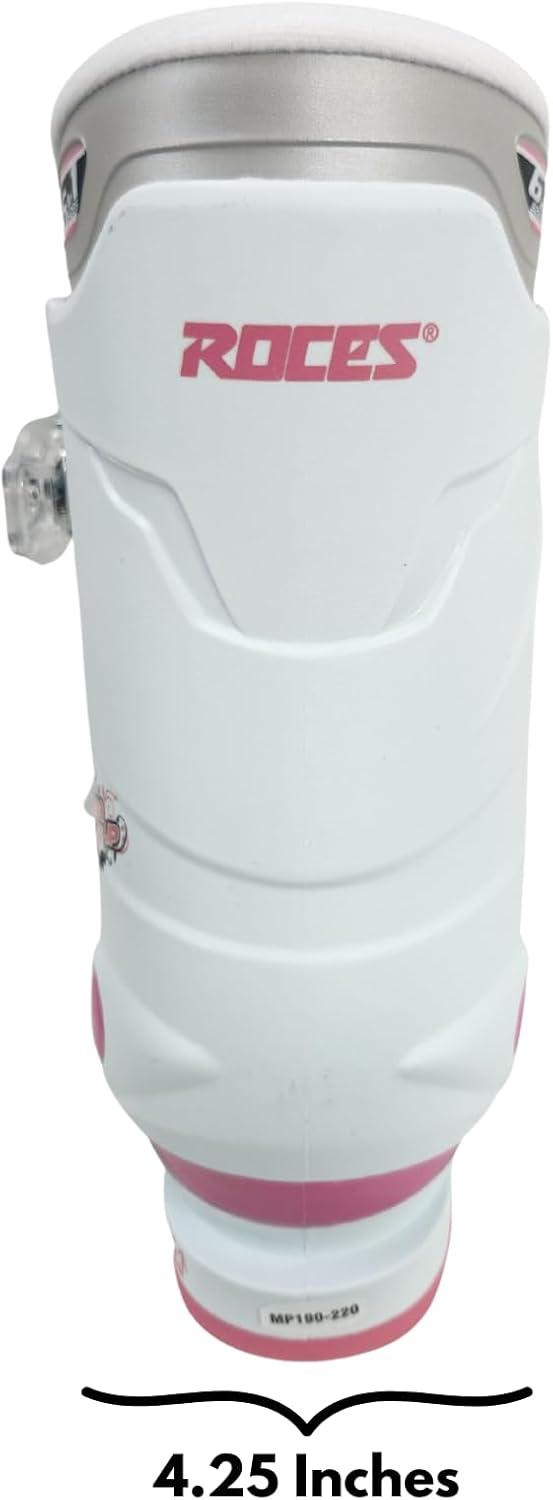 imageRoces IDEA UP Adjustable Ski Boots for Kids Youth ampamp Toddler Ski Boots with Single Buckle Expandable Downhill Ski Boots for Growing Feet Girls ampamp Boys SizesWhiteDeep Pink