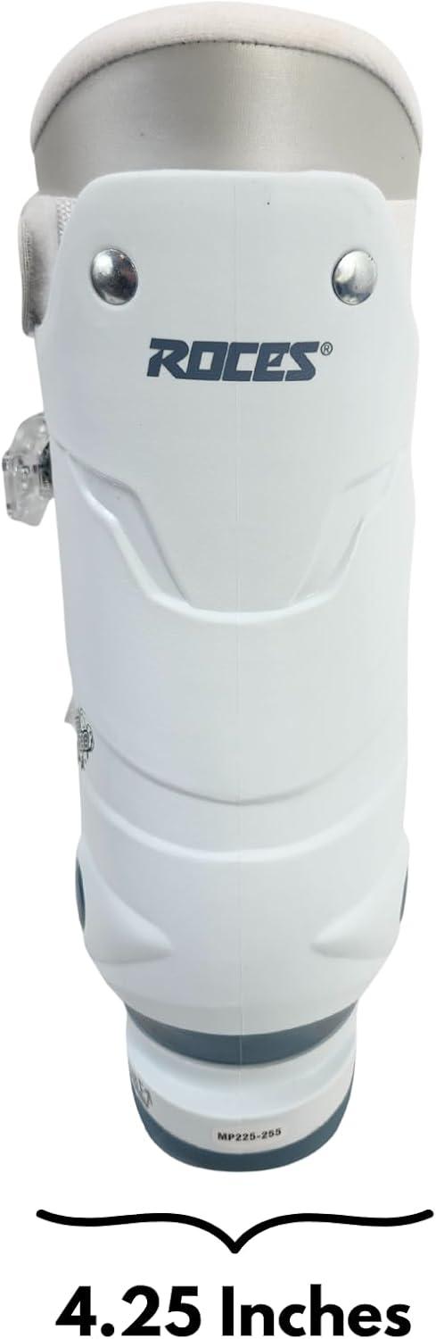 imageRoces IDEA UP Adjustable Ski Boots for Kids Youth ampamp Toddler Ski Boots with Single Buckle Expandable Downhill Ski Boots for Growing Feet Girls ampamp Boys SizesWhiteTeal