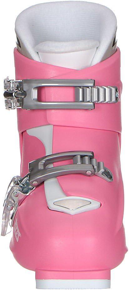 imageRoces IDEA UP Adjustable Ski Boots for Kids Youth ampamp Toddler Ski Boots with Single Buckle Expandable Downhill Ski Boots for Growing Feet Girls ampamp Boys SizesDeep PinkWhite