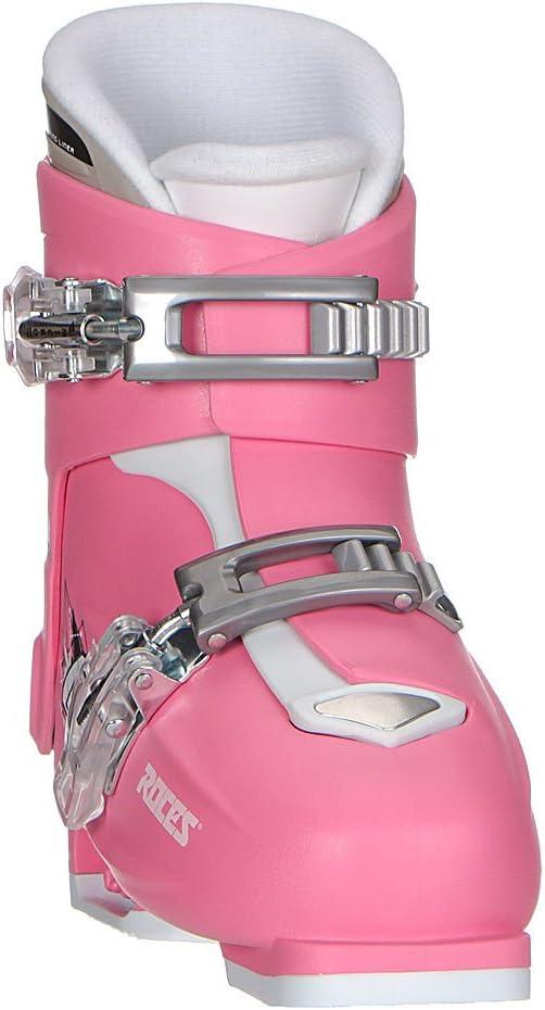 imageRoces IDEA UP Adjustable Ski Boots for Kids Youth ampamp Toddler Ski Boots with Single Buckle Expandable Downhill Ski Boots for Growing Feet Girls ampamp Boys SizesDeep PinkWhite
