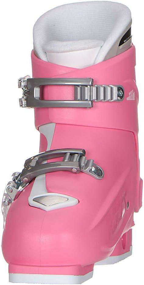 imageRoces IDEA UP Adjustable Ski Boots for Kids Youth ampamp Toddler Ski Boots with Single Buckle Expandable Downhill Ski Boots for Growing Feet Girls ampamp Boys SizesDeep PinkWhite