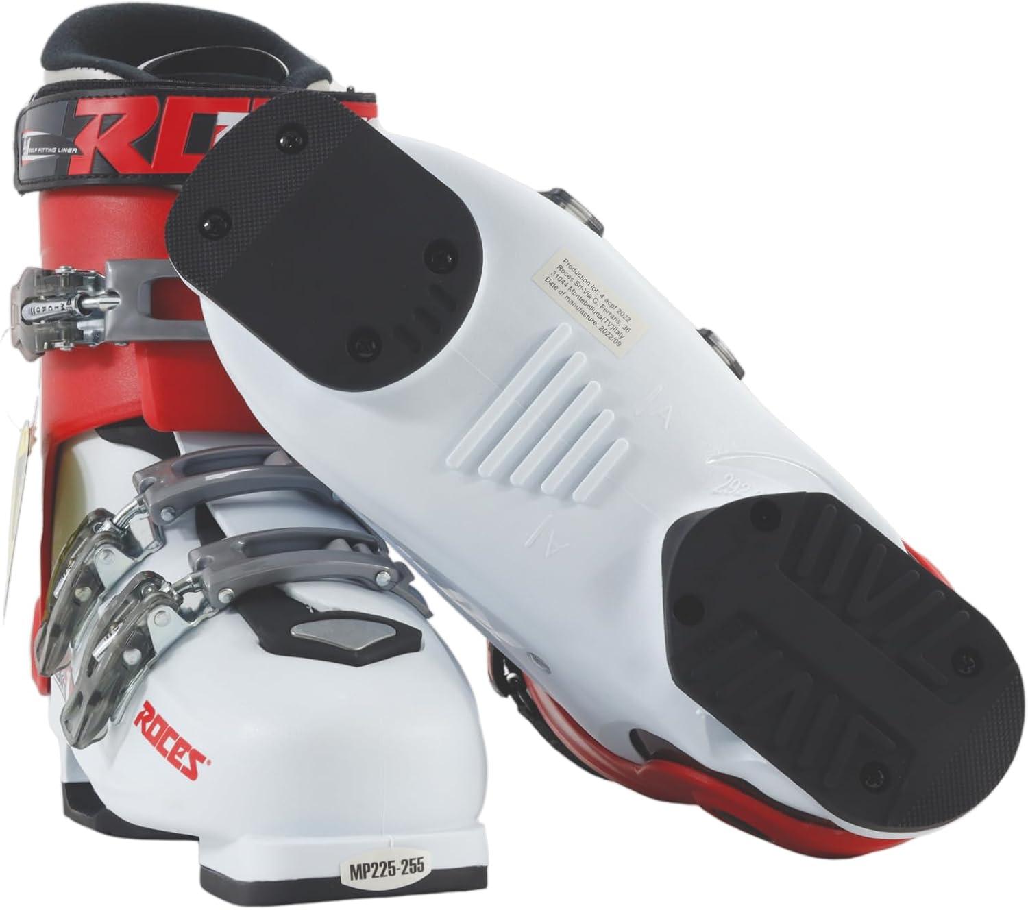 imageRoces IDEA UP Adjustable Ski Boots for Kids Youth ampamp Toddler Ski Boots with Single Buckle Expandable Downhill Ski Boots for Growing Feet Girls ampamp Boys SizesWhiteRedBlack