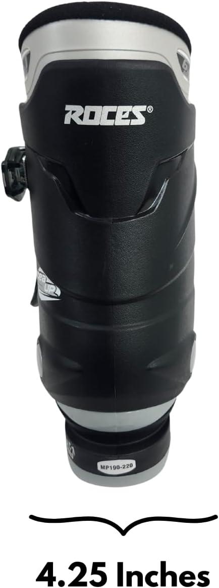 imageRoces IDEA UP Adjustable Ski Boots for Kids Youth ampamp Toddler Ski Boots with Single Buckle Expandable Downhill Ski Boots for Growing Feet Girls ampamp Boys SizesBlackSilver