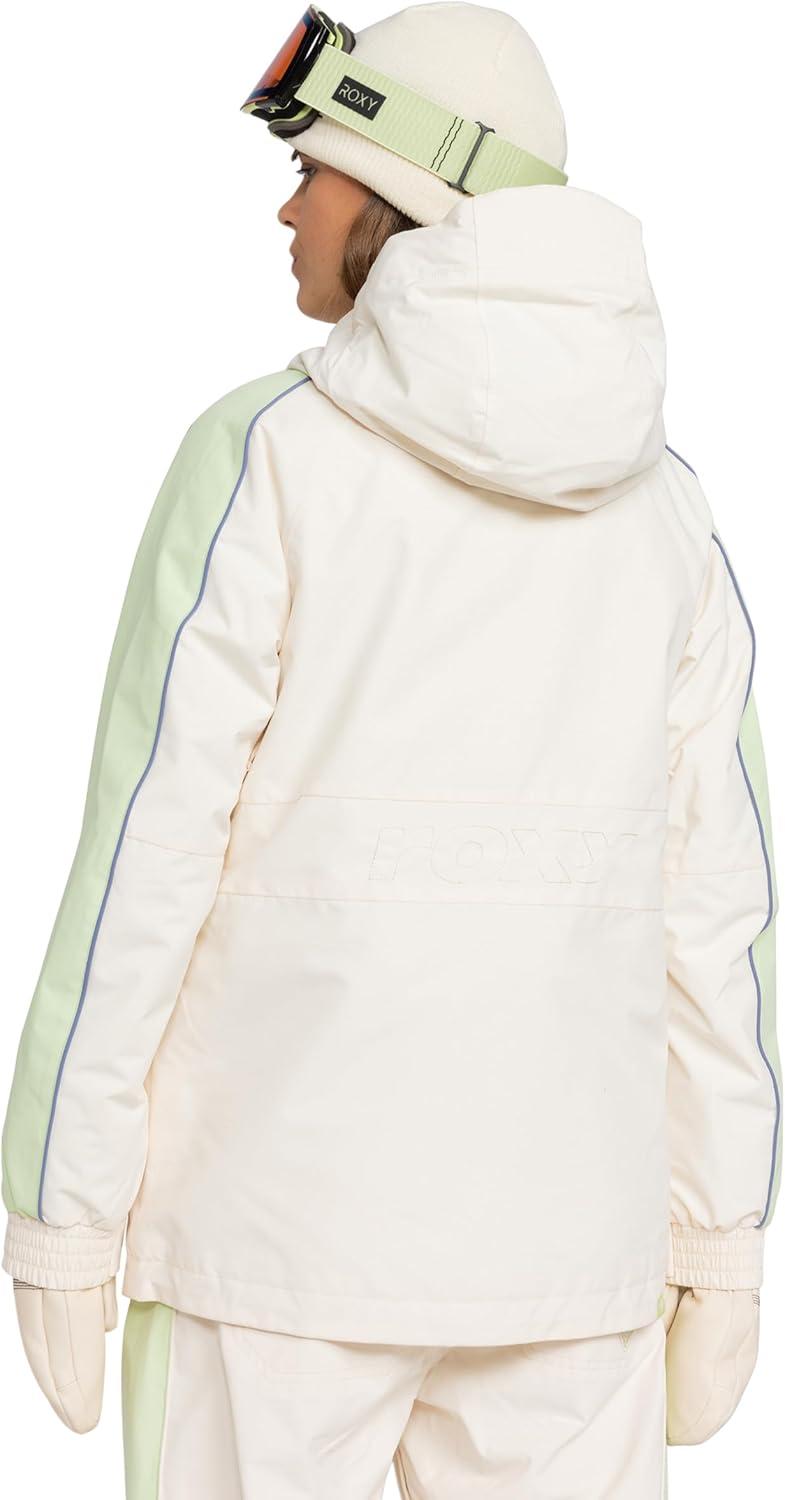 imageRoxy Womens High Ridge Hoodie Snowboard Jacket 10k Waterproof Insulated Ski JacketCream