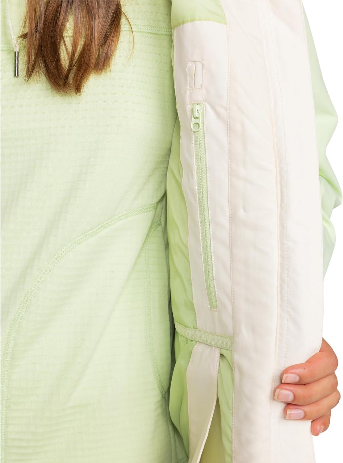 imageRoxy Womens High Ridge Hoodie Snowboard Jacket 10k Waterproof Insulated Ski JacketCream