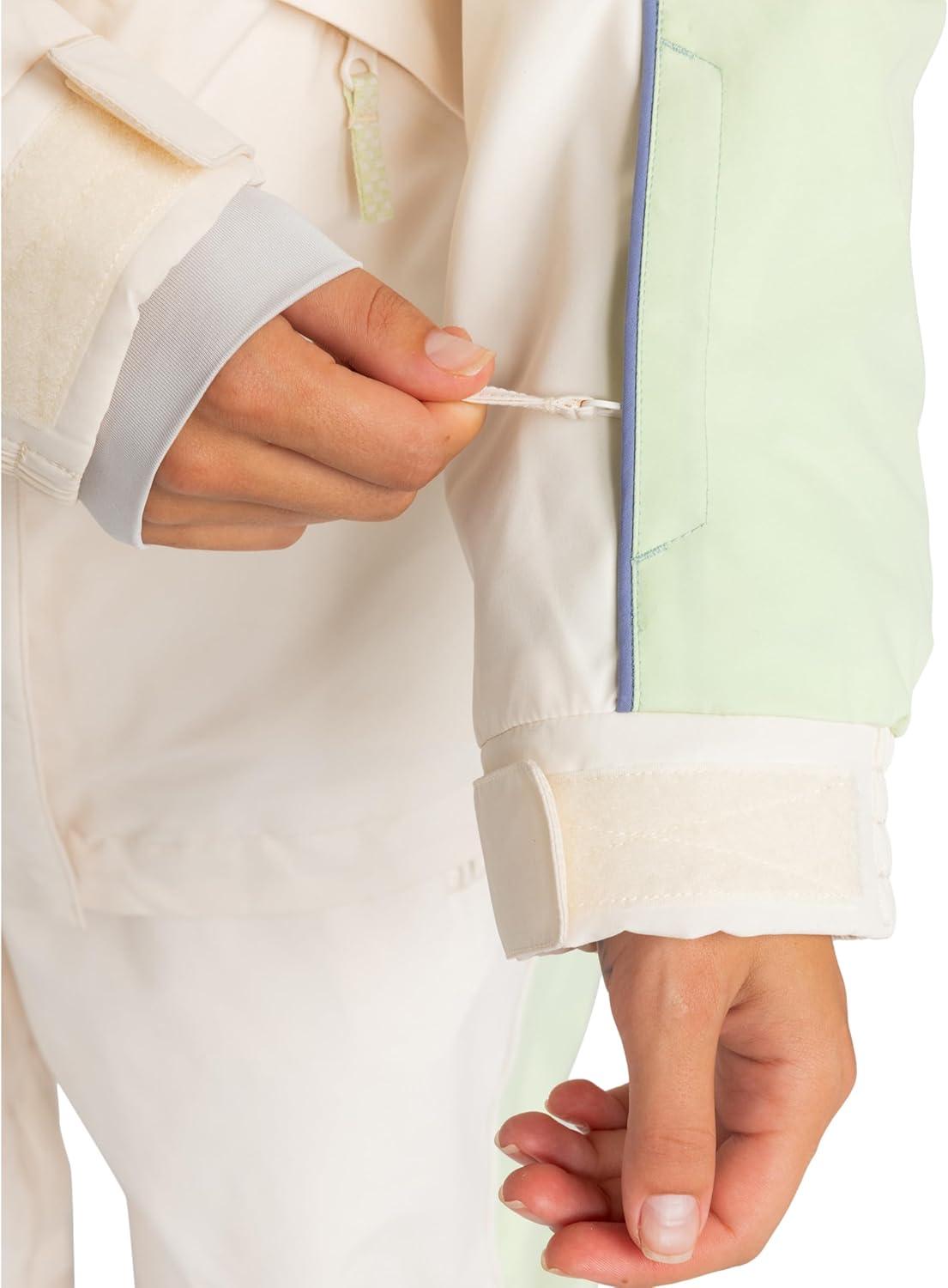 imageRoxy Womens High Ridge Hoodie Snowboard Jacket 10k Waterproof Insulated Ski JacketCream