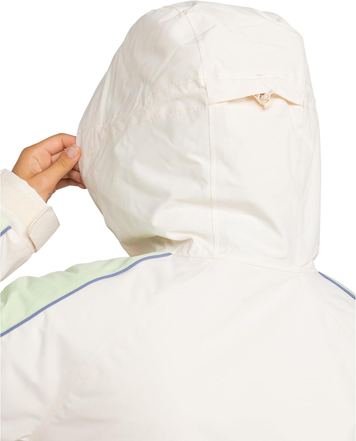 imageRoxy Womens High Ridge Hoodie Snowboard Jacket 10k Waterproof Insulated Ski JacketCream