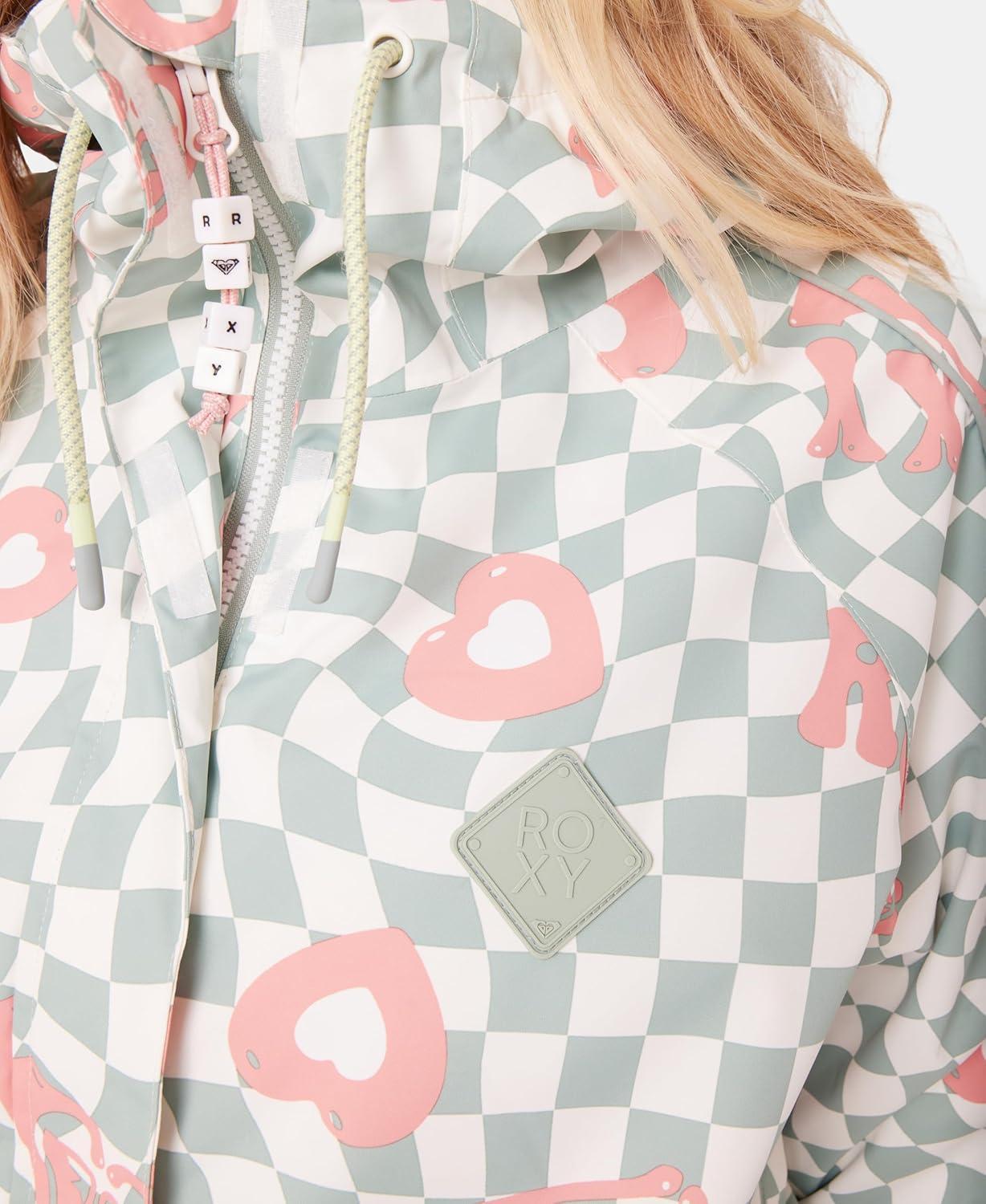 imageRoxy Womens High Ridge Hoodie Snowboard Jacket 10k Waterproof Insulated Ski JacketHeart