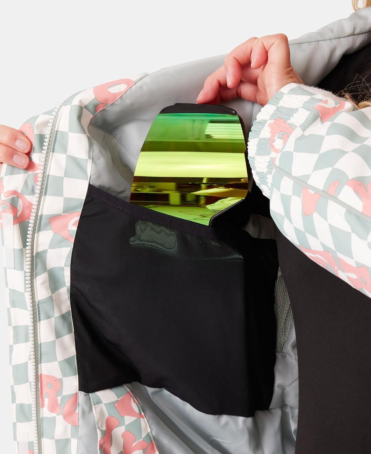 imageRoxy Womens High Ridge Hoodie Snowboard Jacket 10k Waterproof Insulated Ski JacketHeart