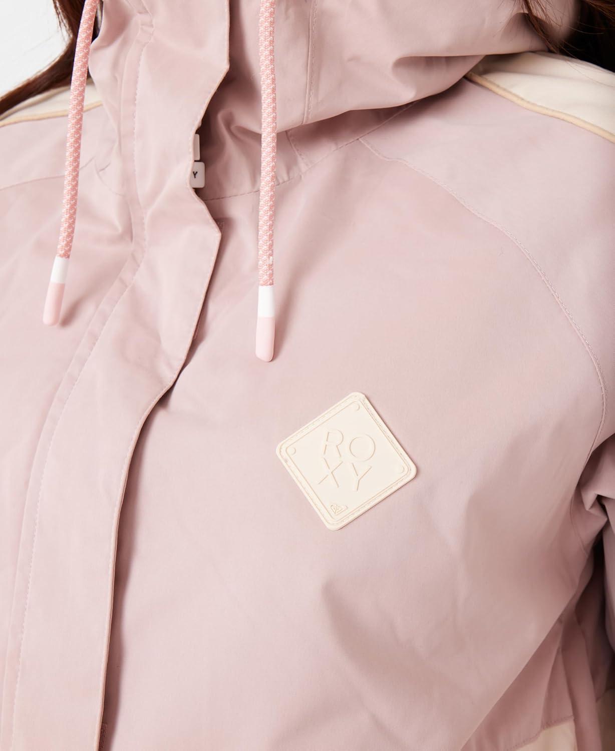 imageRoxy Womens High Ridge Hoodie Snowboard Jacket 10k Waterproof Insulated Ski JacketRose Combo