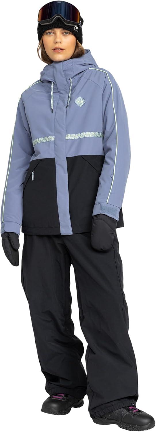 imageRoxy Womens High Ridge Hoodie Snowboard Jacket 10k Waterproof Insulated Ski JacketWild Wind