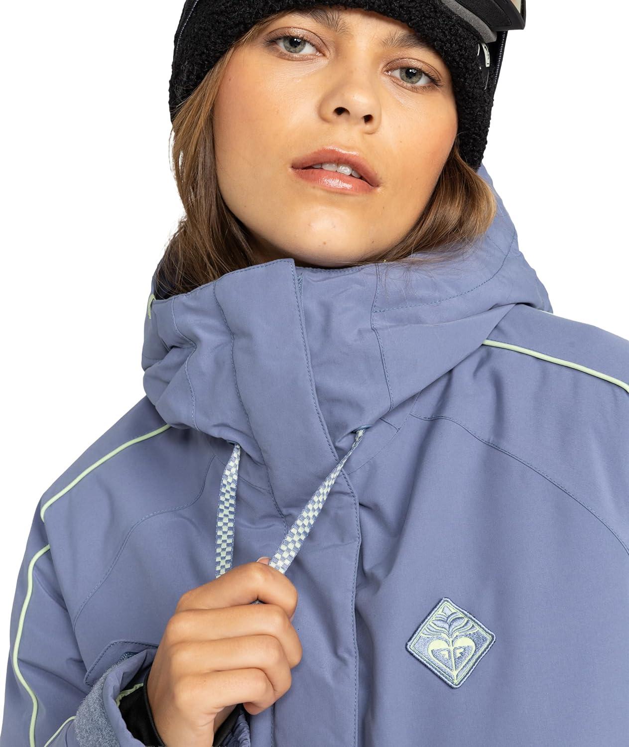 imageRoxy Womens High Ridge Hoodie Snowboard Jacket 10k Waterproof Insulated Ski JacketWild Wind
