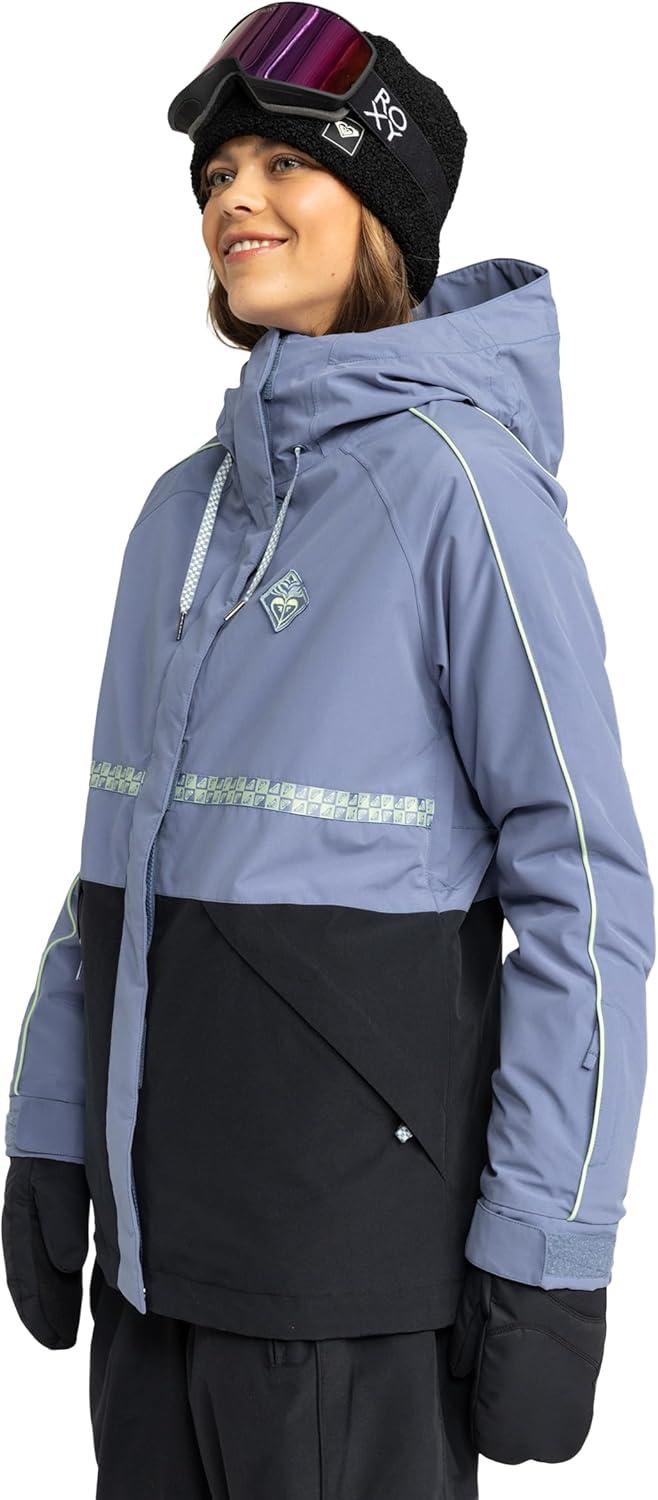 imageRoxy Womens High Ridge Hoodie Snowboard Jacket 10k Waterproof Insulated Ski JacketWild Wind