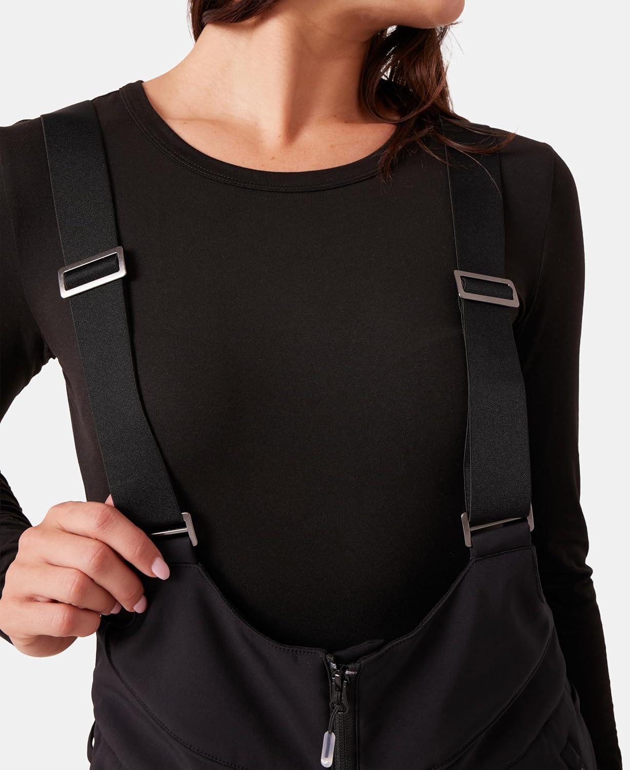 imageRoxy womens Summit Softshell Bib Pants 15k Waterproof Slim Fit Snow Bib Stretch Fabric Knee PaddingBlack