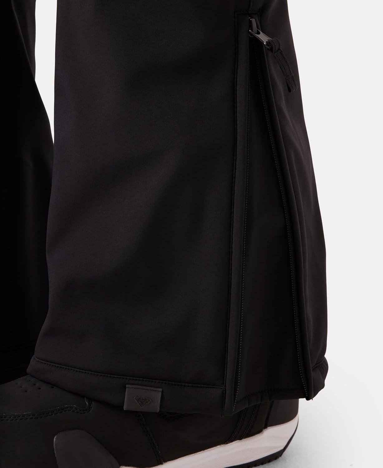 imageRoxy womens Summit Softshell Bib Pants 15k Waterproof Slim Fit Snow Bib Stretch Fabric Knee PaddingBlack