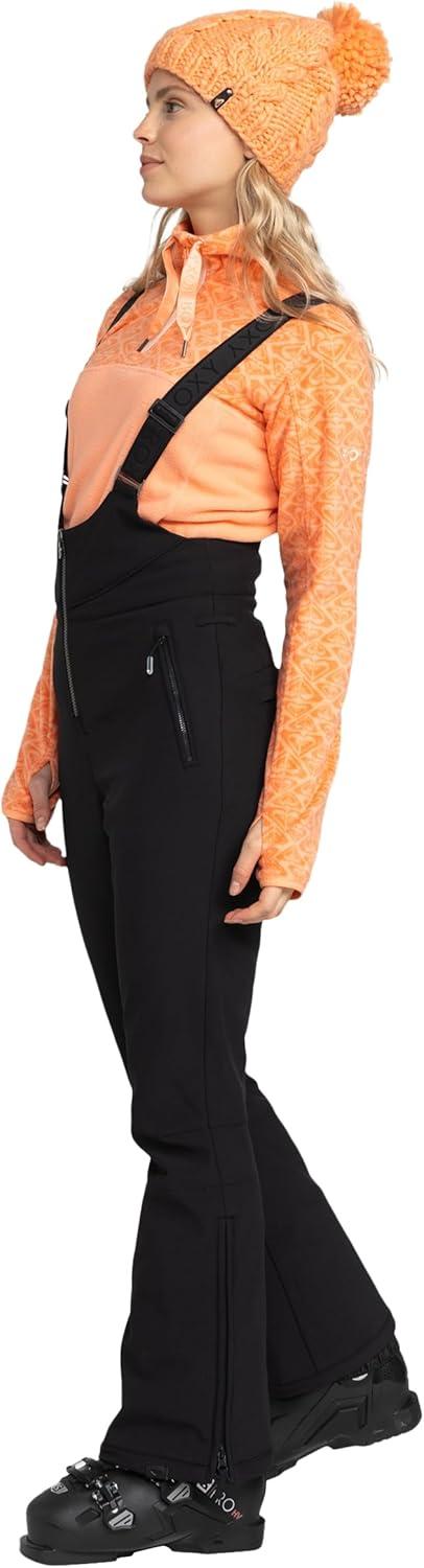 imageRoxy womens Summit Softshell Bib Pants 15k Waterproof Slim Fit Snow Bib Stretch Fabric Knee PaddingOnyx