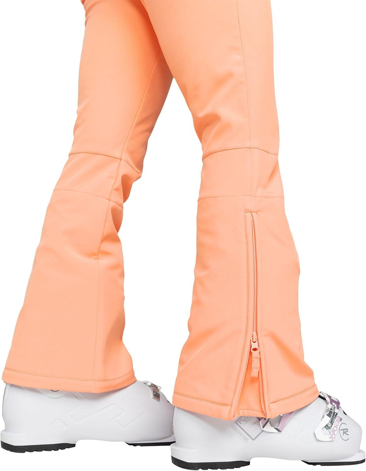 imageRoxy womens Summit Softshell Bib Pants 15k Waterproof Slim Fit Snow Bib Stretch Fabric Knee PaddingPink