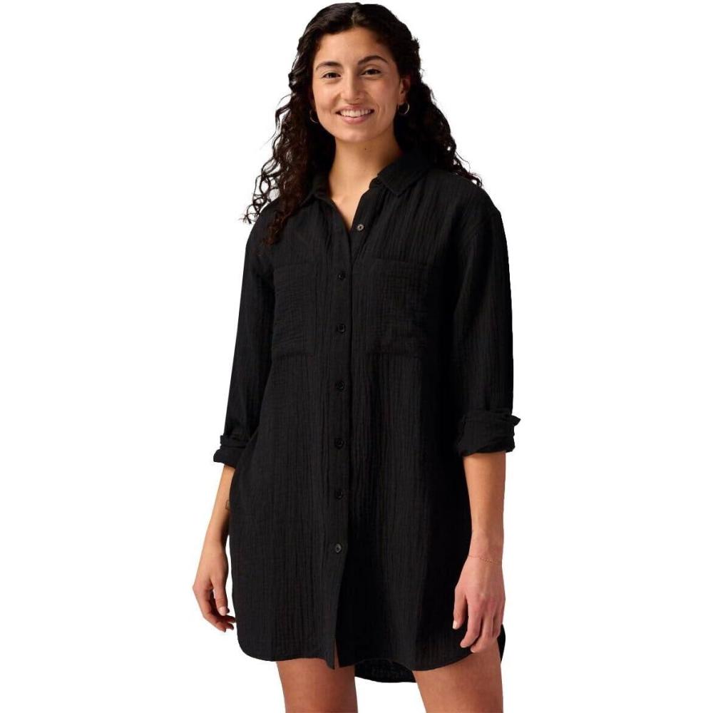 imageBackcountry Long Cotton Gauze LongSleeve ButtonDown  WomensBlack