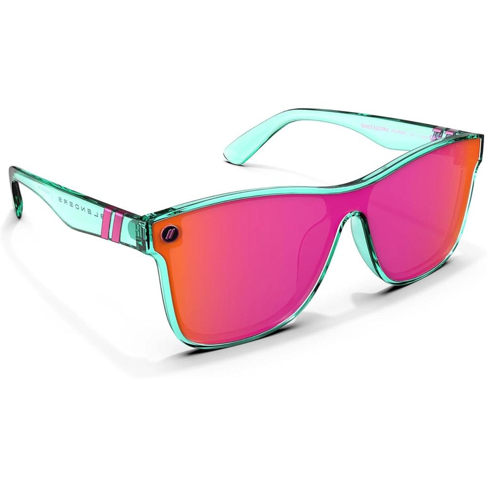 imageBlenders Eyewear Millenia X2 Polarized Sunglasses Flat Mirrored Lens 100 UV Protection For Men ampamp WomenDance Electric