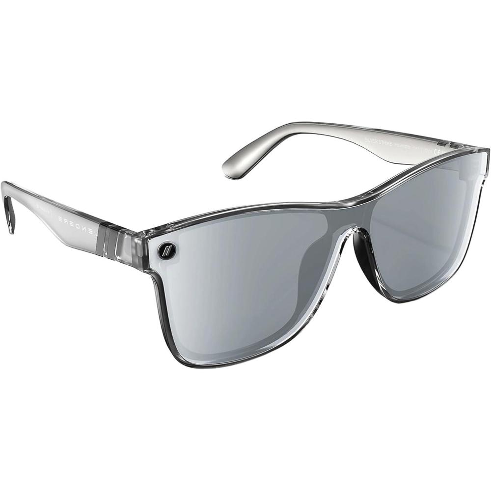 imageBlenders Eyewear Millenia X2  Polarized Sunglasses  Flat Mirrored Lens  100 UV Protection  For Men ampamp WomenSilver Strike