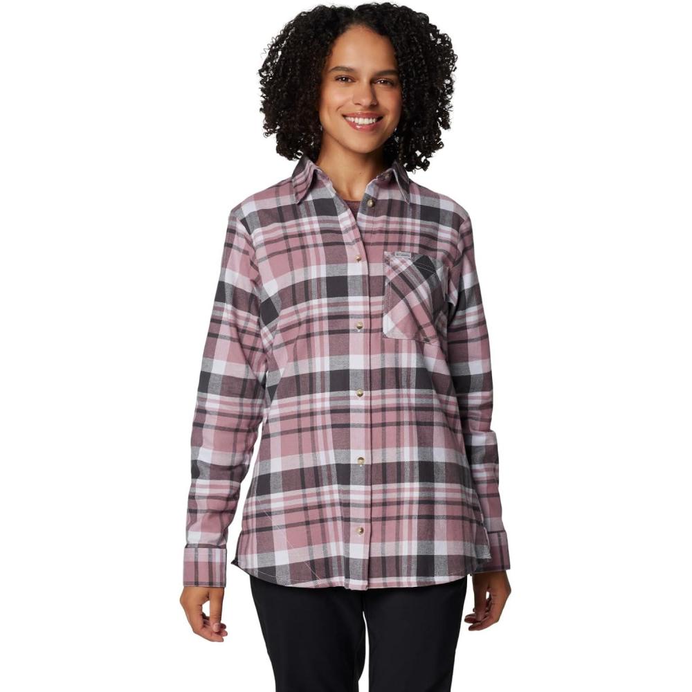 imageColumbia Womens Calico Basin Flannel Long Sleeve ShirtSnowdrift Multiplaid