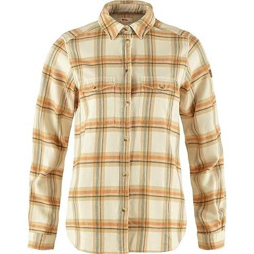 imageFjllrven Ovik Heavy Flannel Womens Shirts Long SleeveChalk Whitedune Beige