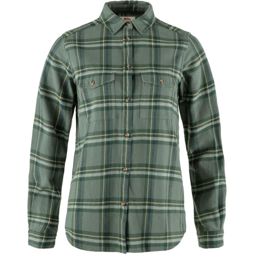 imageFjllrven Ovik Heavy Flannel Womens Shirts Long SleevePatina Greendeep Patina