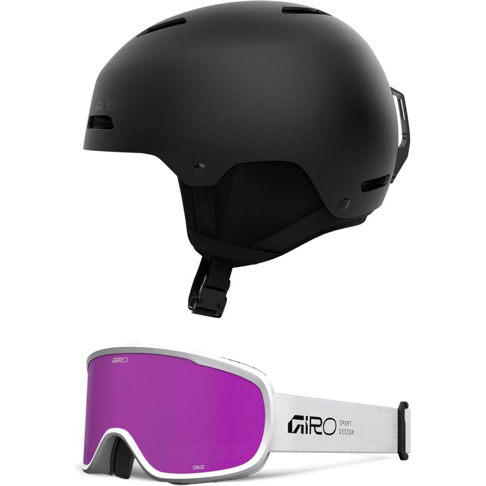 imageGiro Ledge Ski Helmet  Snowboarding Helmet for Men Women and YouthCombo Matte Black  White Stacked