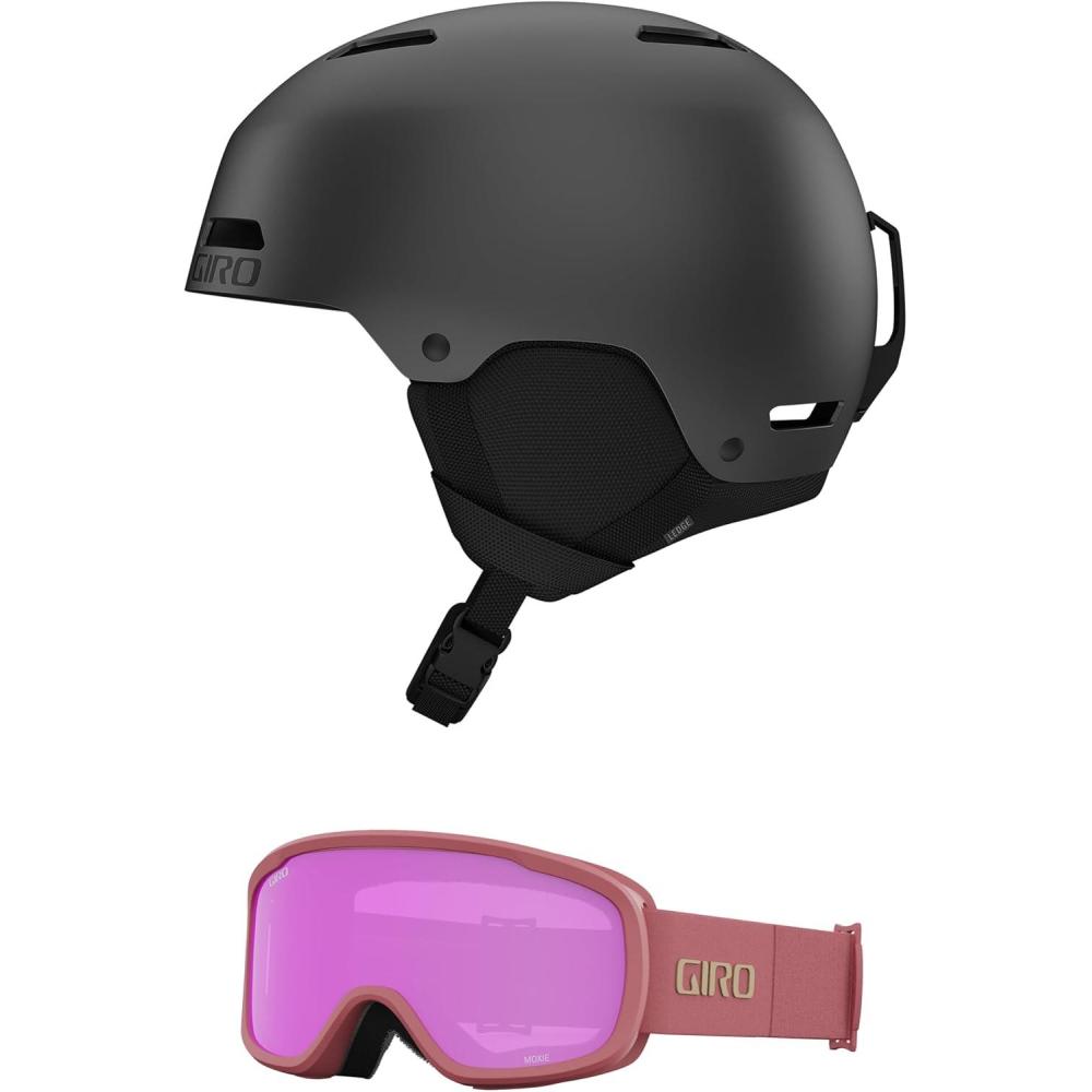 imageGiro Ledge Ski Helmet Snowboarding Helmet for Men Women and YouthCombo Matte Graphite Dusty Rose Thirds
