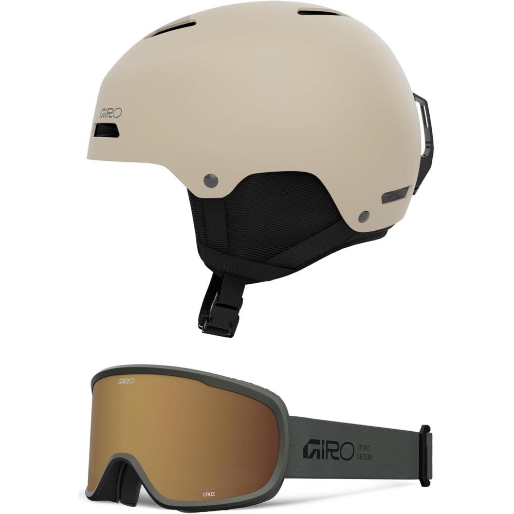 imageGiro Ledge Ski Helmet Snowboarding Helmet for Men Women and YouthCombo Matte Stone Olive Green Stacked