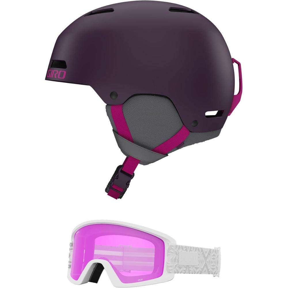 imageGiro Ledge Ski Helmet Snowboarding Helmet for Men Women and YouthCombo Matte UrchinPink Street White Flake
