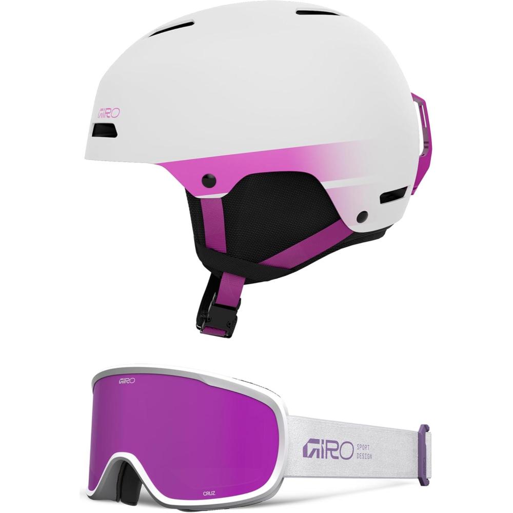 imageGiro Ledge Ski Helmet Snowboarding Helmet for Men Women and YouthCombo Matte WhitePink Mauve Purple Stacked