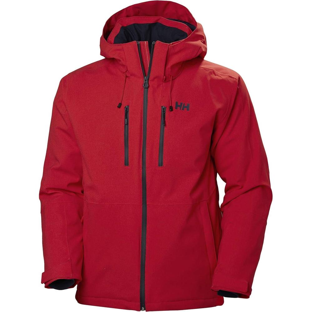 imageHellyHansen Juniper 30 Ski Jacket  Waterproof Winter Jacket for Men  Adjustable Hood223 Alert Red
