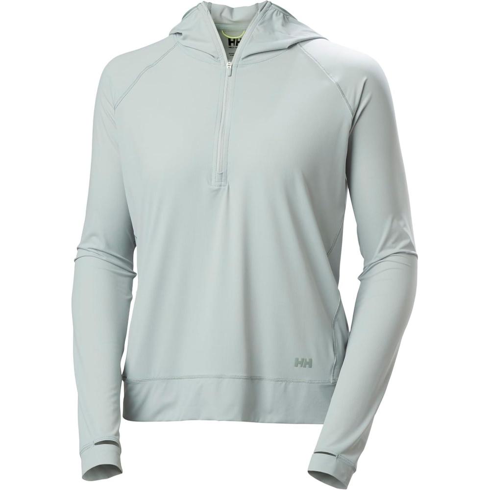 imageHellyHansen Shine Solen 12 Zip Hoodie for Women  Versatile Performance Shirt Lightweight ampamp Breathable462 Green Mist