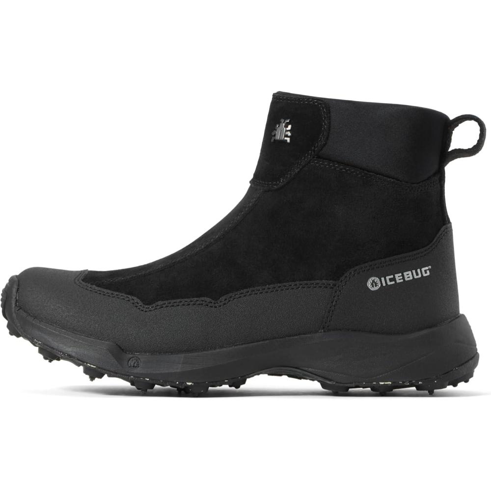 imageIcebug Metro2 BUGrip Womens Winter Walking Boots with Steel Studs  Suede Upper  SlipResistant Traction  Zipper ClosureBlack
