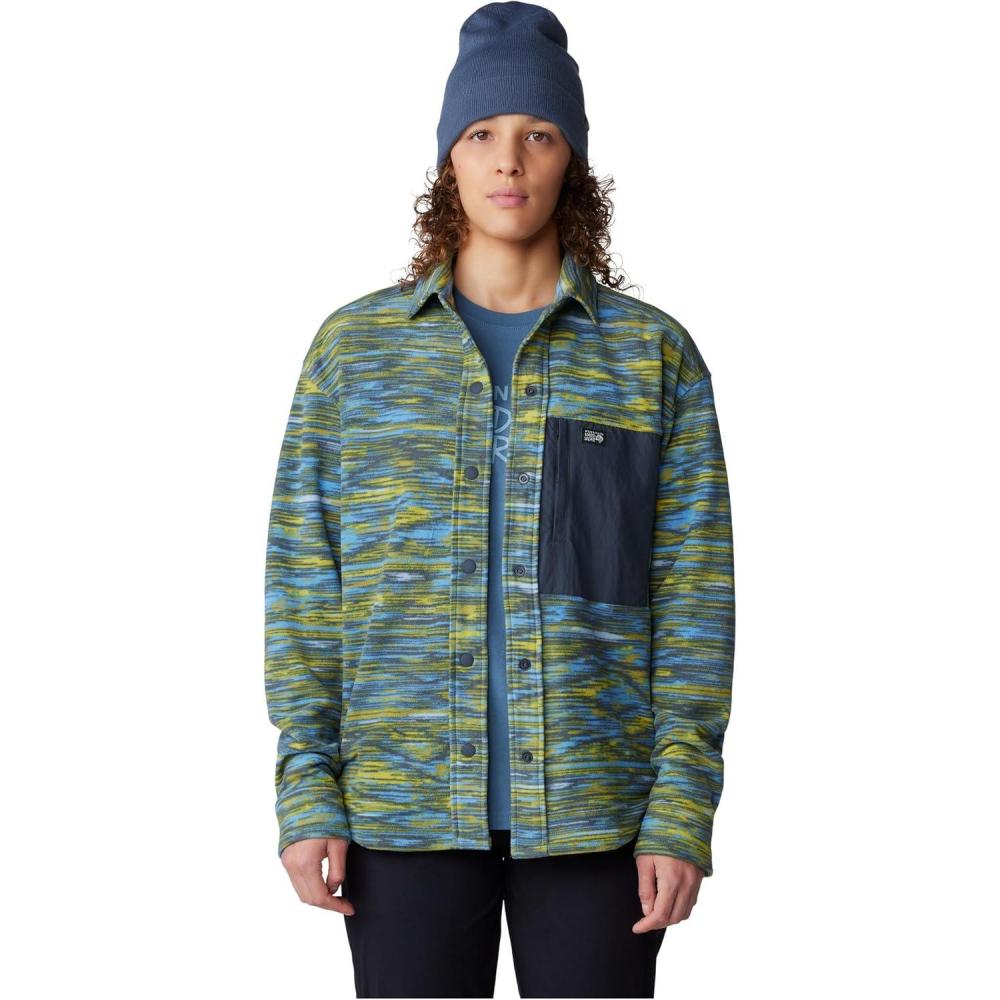 imageMountain Hardwear Womens Microchill ShirtNitric Blue Stria Print