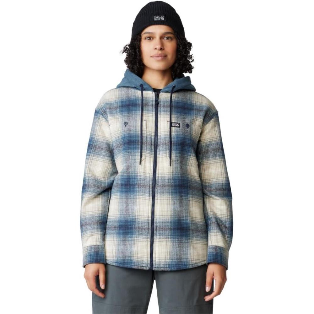 imageMountain Hardwear Womens Plusher Microchill Lined ShirtAsiatic Blue Ombre Buffalo Check