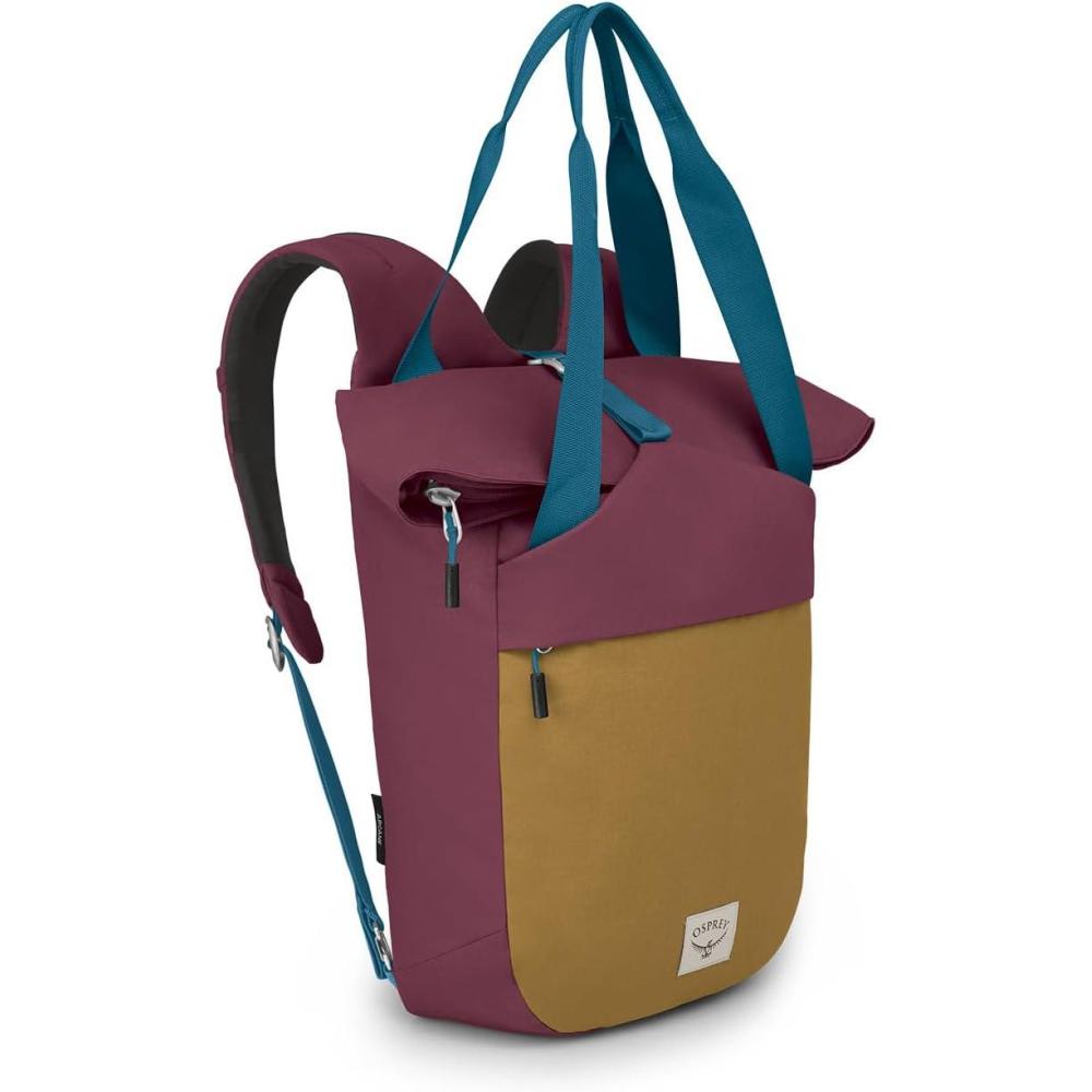 imageOsprey Arcane Zip Top Tote BackpackAllium RedBrindle Brown