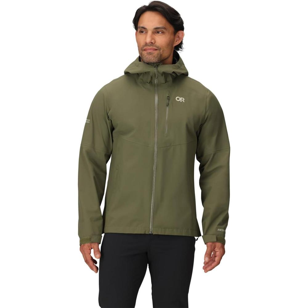 imageOutdoor Research Mens Foray 3L Jacket Waterproof Windproof Hooded Long Sleeve Standard FitRanger Green