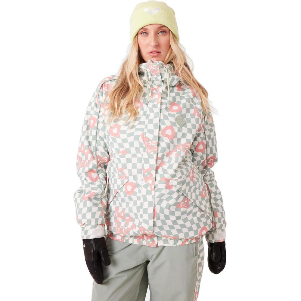 imageRoxy Womens High Ridge Hoodie Snowboard Jacket 10k Waterproof Insulated Ski JacketHeart