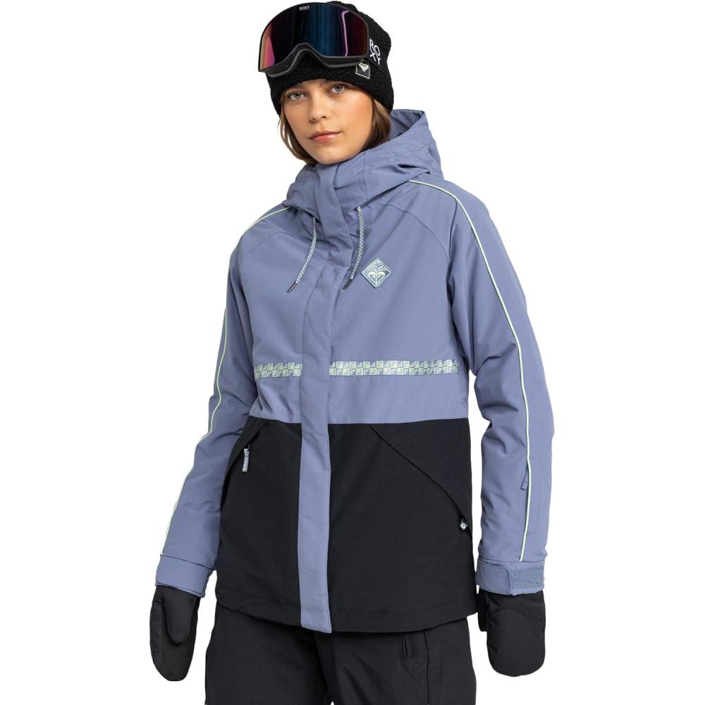 imageRoxy Womens High Ridge Hoodie Snowboard Jacket 10k Waterproof Insulated Ski JacketWild Wind