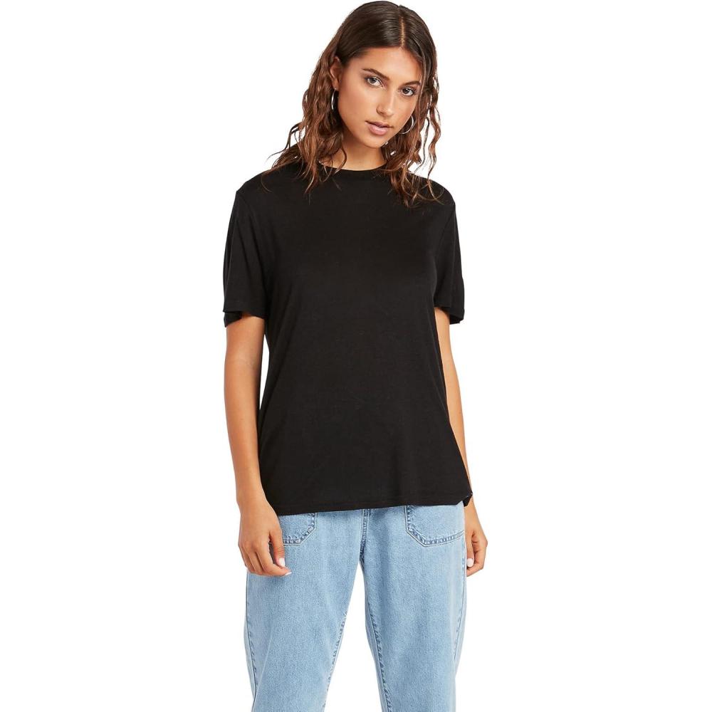 imageVolcom Womens Tern N Bern Short Sleeve Boyfriend TeeBlack 1
