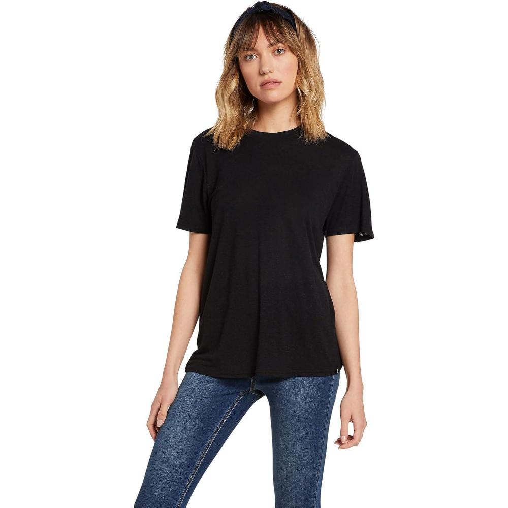imageVolcom Womens Tern N Bern Short Sleeve Boyfriend TeeBlack