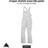 Burton Women’s Reserve 2-Layer Stretch Bib Pants – Waterproof Winter Snowboard Bib Pants with Stretch Fit(Gray Cloud)