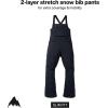 Burton Women’s Reserve 2-Layer Stretch Bib Pants – Waterproof Winter Snowboard Bib Pants with Stretch Fit(True Black)