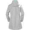 Helly Hansen Women’s Long Belfast Lightweight Waterproof Windproof Breathable Raincoat Jacket with Hood(Grey Fog)